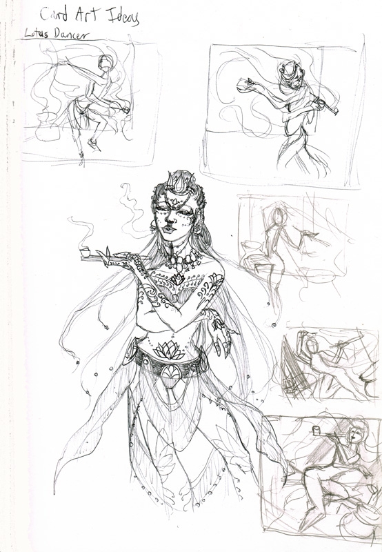 Lotus Dancer Thumbnail Sketches